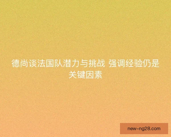 德尚谈法国队潜力与挑战 强调经验仍是关键因素